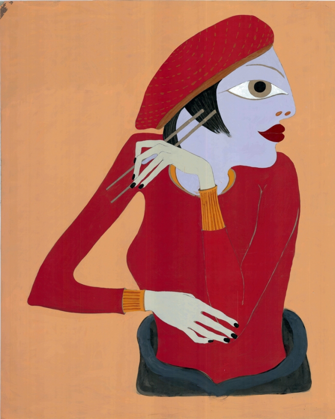 Girl with Chinese Sticks image 1